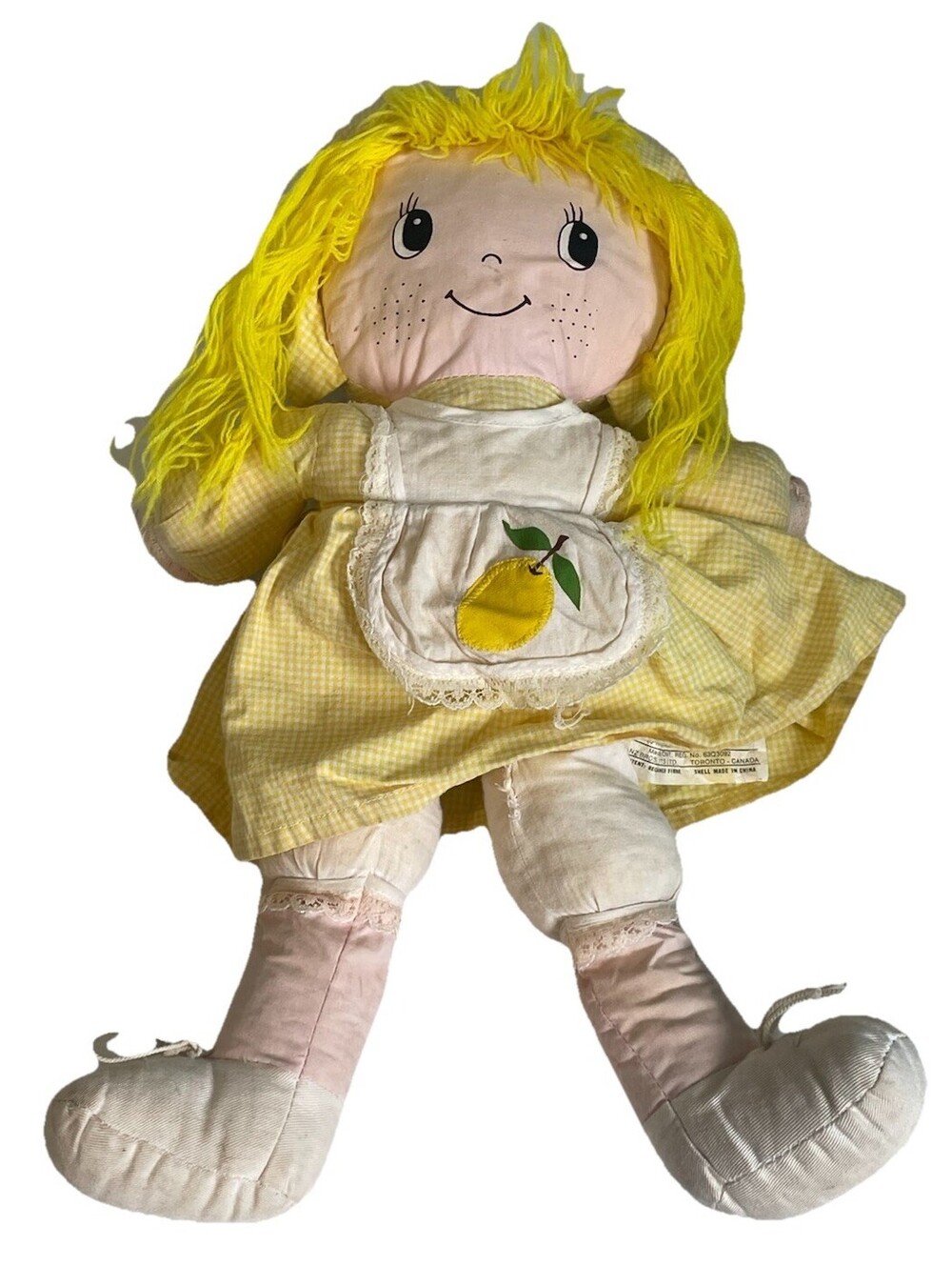 Strawberry Shortcake Lemon Meringue Rag Doll Ragdoll Knockoff Vintage 1980s Ganz